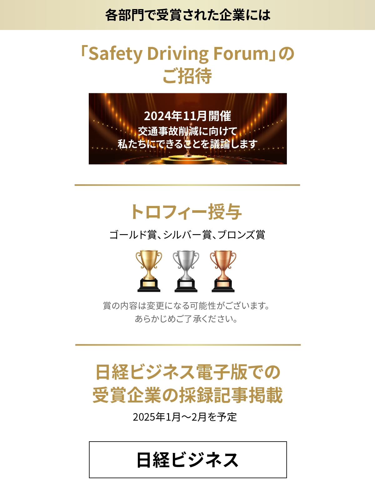 各部門で受賞された企業には